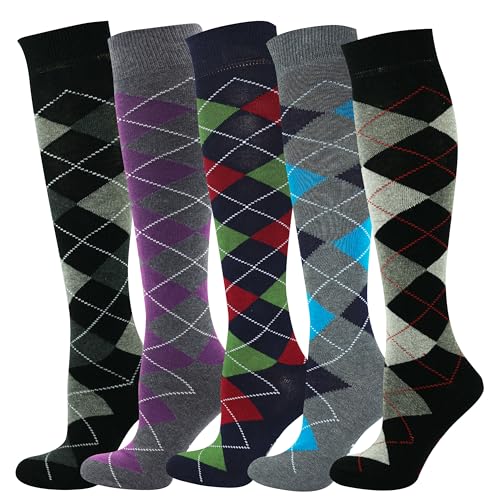 Mysocks Unisex Kniestrümpfe Argyle Socken Mehrfachverpackung 702 von Mysocks