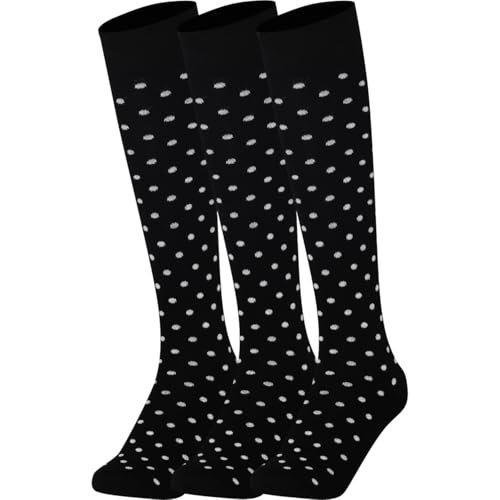 Mysocks Unisex Kniestrümpfe Gepunktet Aus Extra Fein Gekämmter Baumwolle, 3 Paar Gepunktet Schwarz 37-41 von Mysocks