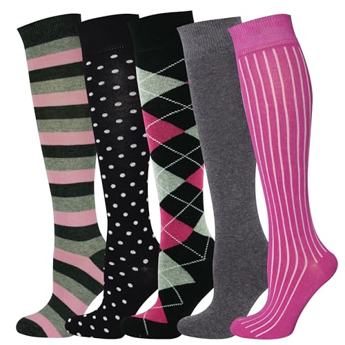 Mysocks Unisex Kniestrümpfe Gepunktet Aus Extra Fein Gekämmter Baumwolle 5 Paare Multi Design 753 42-46 von Mysocks