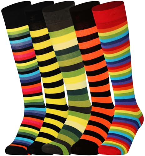 Mysocks Unisex Kniestrümpfe lange Socken Streifen Multi 501 von Mysocks
