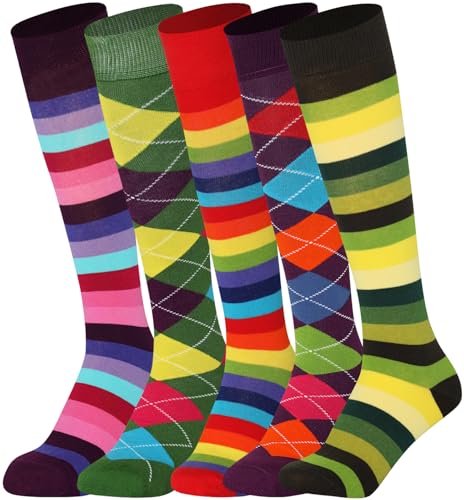 Mysocks Unisex Kniestrümpfe lange Socken Streifen Multi 503 von Mysocks