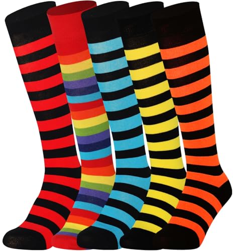 Mysocks Unisex Kniestrümpfe lange Socken Streifen Multi 504 von Mysocks