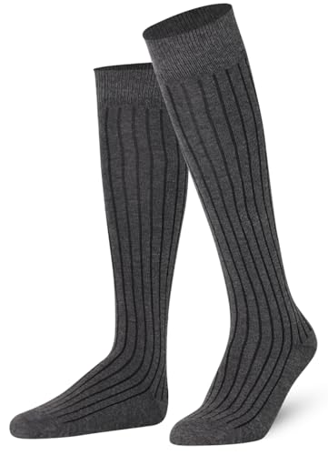 Mysocks Unisex Kniestrümpfe lange Socken gewelltes Anthrazit von Mysocks