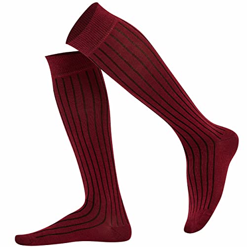 Mysocks Unisex Kniestrümpfe lange Socken gewelltes Bordo von Mysocks