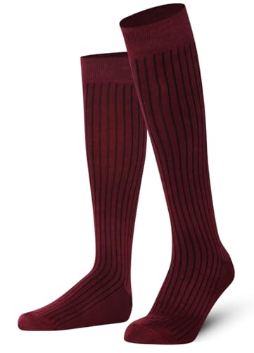 Mysocks Unisex Kniestrümpfe lange Socken gewelltes Burgund von Mysocks