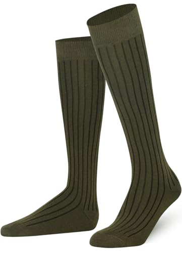 Mysocks Unisex Kniestrümpfe lange Socken gewelltes khaki von Mysocks