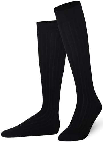 Mysocks Unisex Kniestrümpfe lange Socken gewelltes schwarz von Mysocks