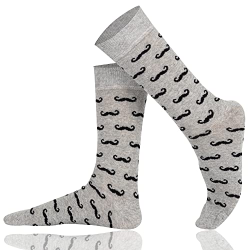 Mysocks Unisex Knöchelsocken Grauer Schnurrbart von Mysocks