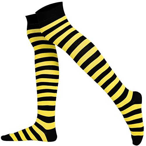 Mysocks Overknee-Socken, gestreift, Unisex, Zweifarbig, dick gestreift, Gelb und Schwarz., 38-43 von Mysocks