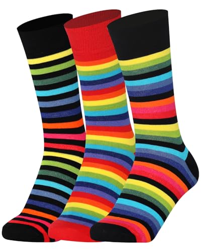 Mysocks Unisex-Regenbogensocken, 3 Paar Kombination 37-41 von Mysocks