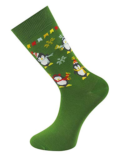 Mysocks Weihnachtssöckchen Festlicher Pinguin Grün von Mysocks