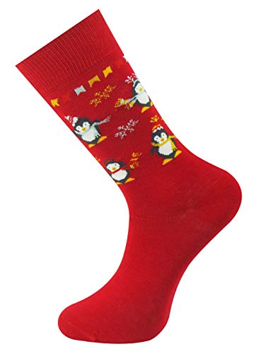 Mysocks Weihnachtssöckchen Festlicher Pinguin Rot von Mysocks