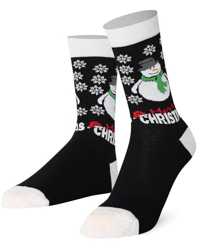 Mysocks Weihnachtssocken Lustige Socken Christmas Socks Kuschelsocken Baumwolle Socken Weihnachten Socken Unisex Bunt Lustige Socken Bettsocken Damen Winter Socken von Mysocks