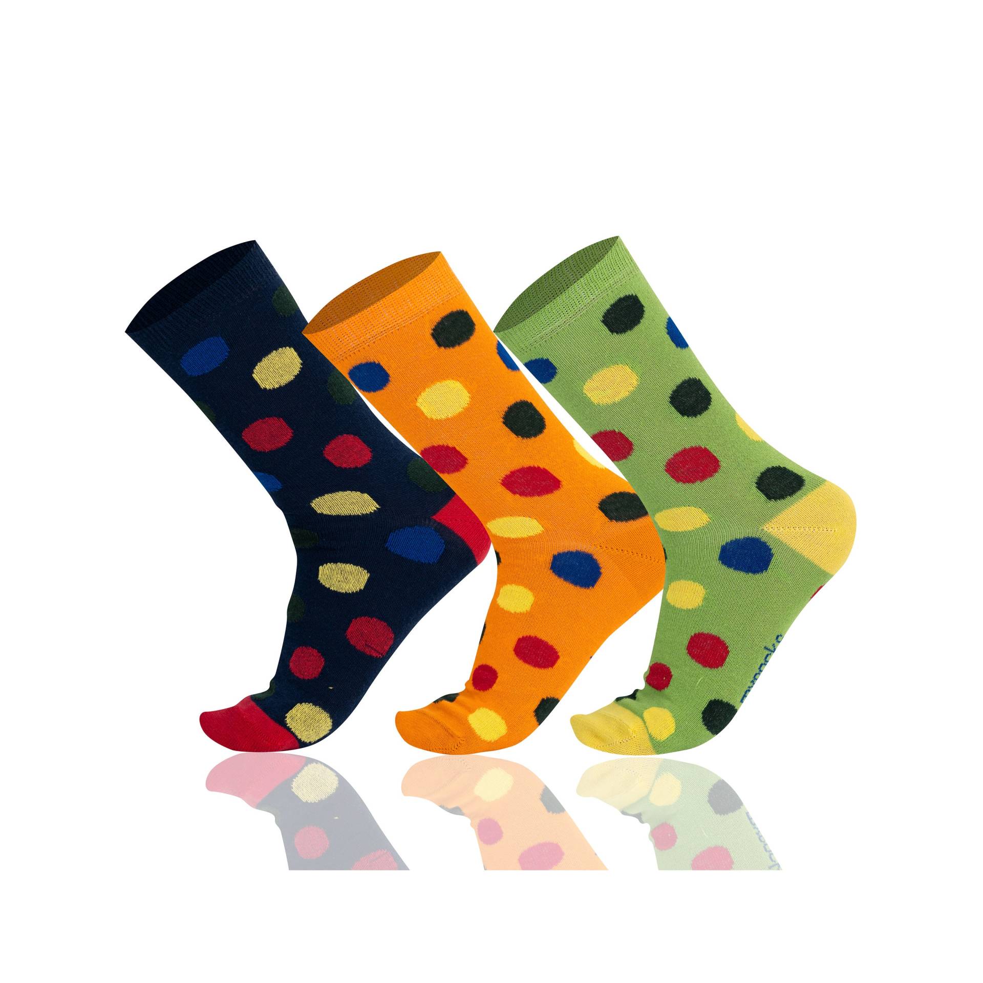 Mysocks Kinder 3 Paar Multi Color Polka Dot Muster Socken von MysocksUK