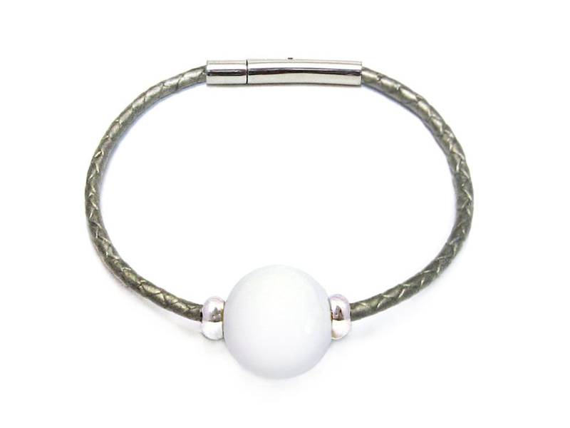 Murano Glas Lederarmband "Air' Aus Mystery Of Venice, Lederarmband, Glasperlen Armband, Unisex von MysteryofVenice