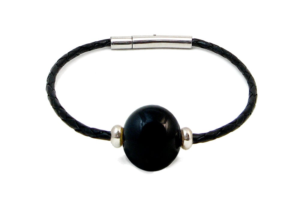 Murano Glas Lederarmband "Jet' By Mystery Of Venice, Armband, Schmuck, Lederarmband Murano Glas Lederarmband "Jet' By Mystery Of Venice, Armband, Schmuck, Lederarmband von MysteryofVenice