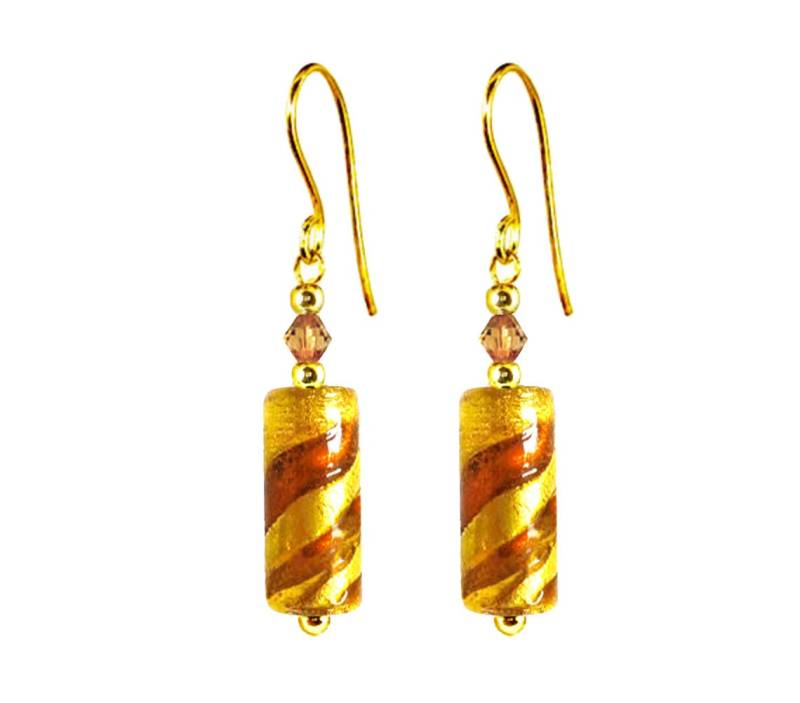 Murano Glas Ohrringe Gold "Juliana' By Mystery Of Venice, Ohrringe, Schmuck von MysteryofVenice