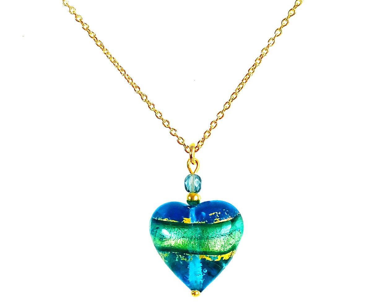 Muranoglas Herz Halskette "Mare' Von Mystery Of Venice, Herz, Halskette, Glasherz, Schmuck Muranoglas Herz Halskette "Mare' Von Mystery Of Venice, Herz, Halskette, Glasherz, Schmuck von MysteryofVenice