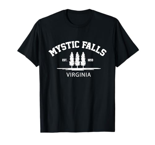 Mystic Falls Virginia Mystic Damen T-Shirt, Klassisch, Geblümt, Schwarz, S, Kurzarm, V-Ausschnitt, Pullover, Klein Mystic Falls Virginia Mystic Damen T-Shirt, Klassisch, Geblümt, Schwarz, S, Kurzarm, V-Ausschnitt, Pullover, Klein von Mystic Falls Virginia Mystic
