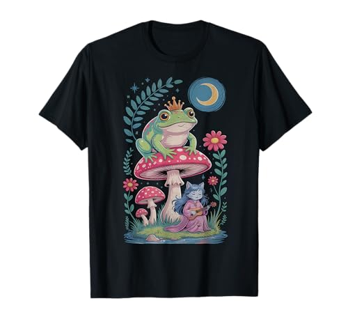 Froschprinz Katze Mädchen Pilze Mond Fairycore Fantasy Dream T-Shirt Froschprinz Katze Mädchen Pilze Mond Fairycore Fantasy Dream T-Shirt von Mystic Grove Frogy And Cat