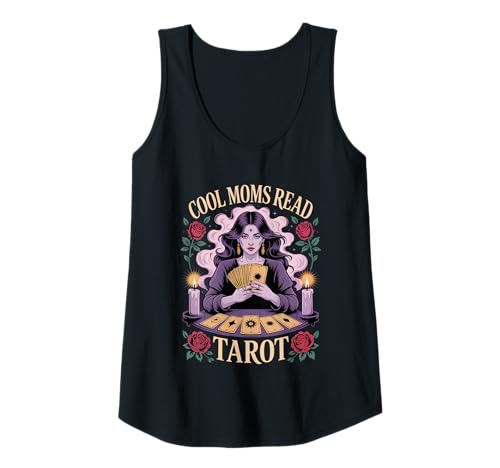Damen Cool Moms Read Tarot Witchy Psychic Oracle Kartenleser Tank Top von Mystic Moon Witchy Gothic Aesthetic Apparel