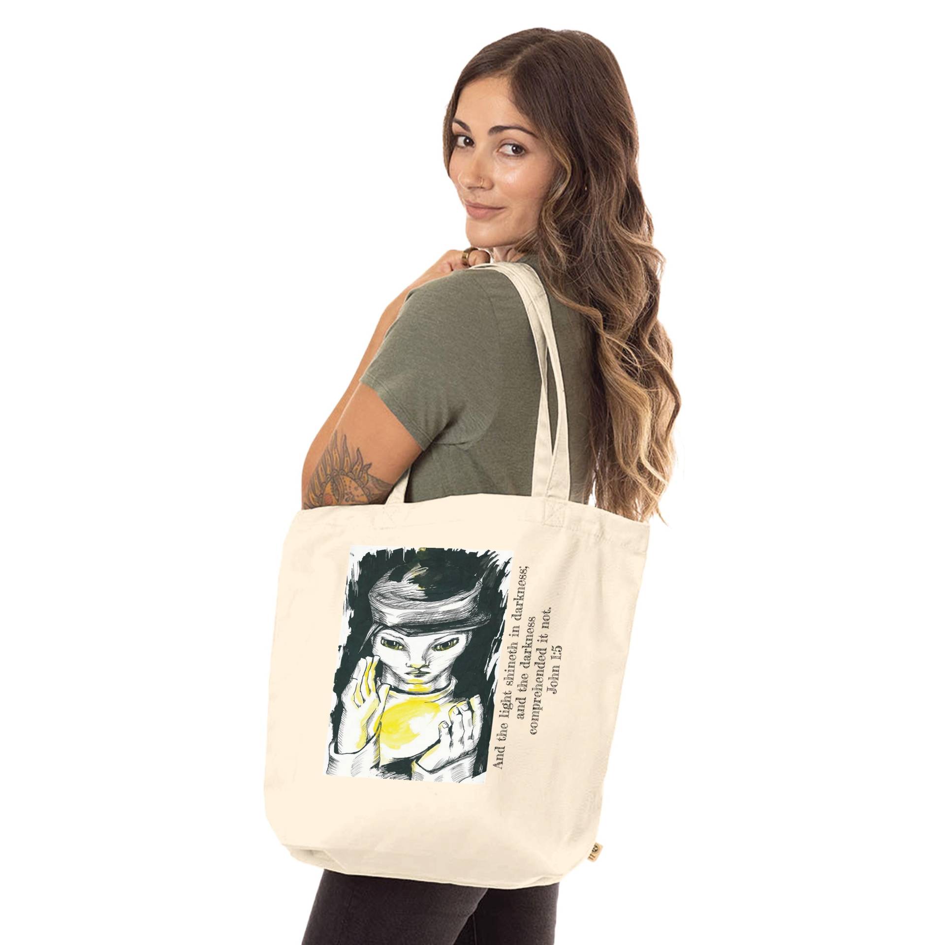 Bible Verse Bag - Christian Shopping Bag John 15 Organic Tote | Sol's Zen 76900 Natural Bible Verse Bag - Christian Shopping Bag John 15 Organic Tote | Sol's Zen 76900 Natural von MysticArtistrybyIna