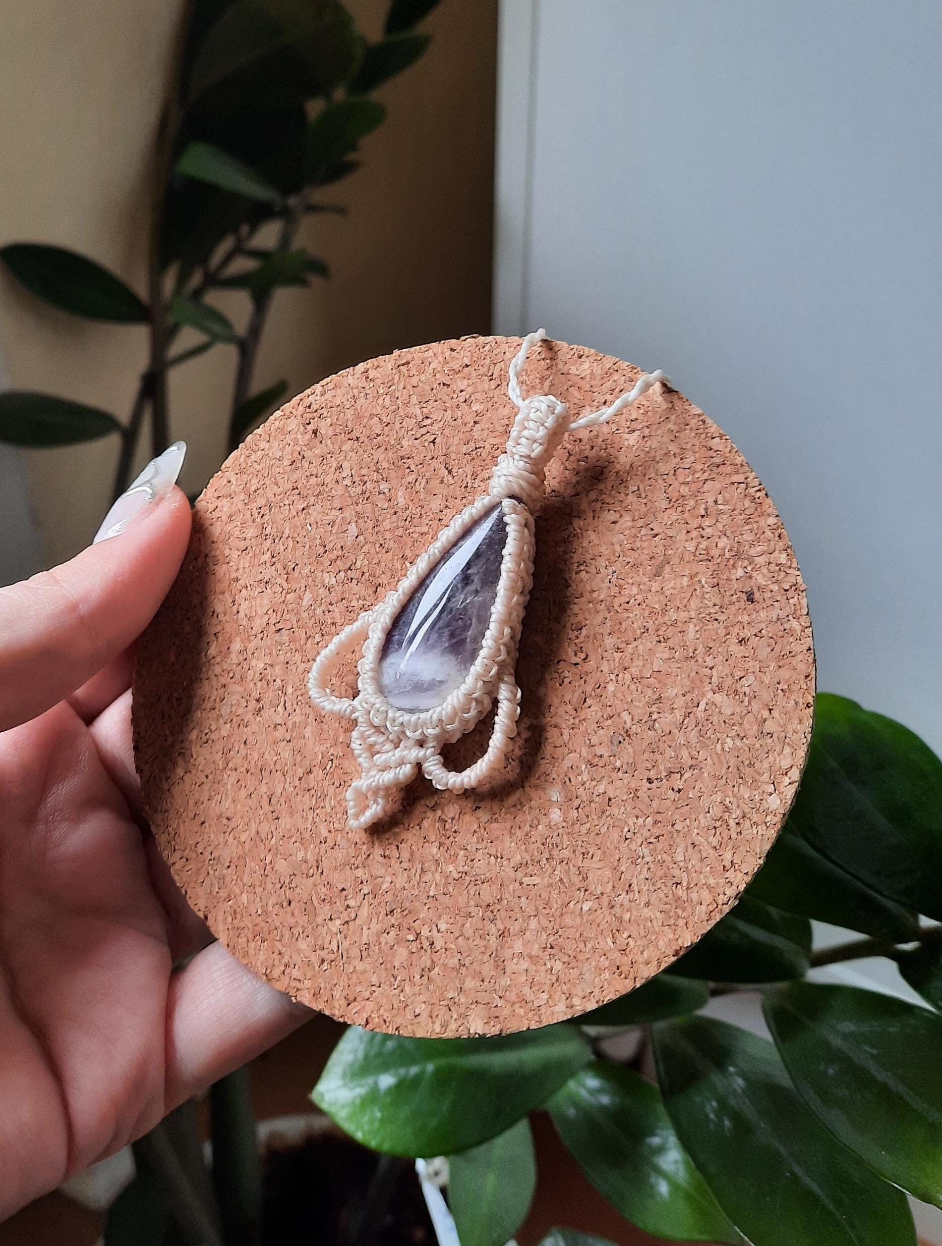 Amethyst Makramee Kette von MysticGemJewelryy