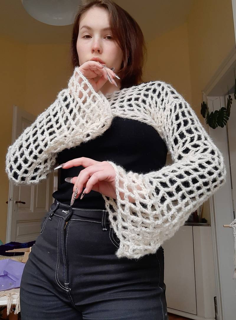 Häkel Oberteil Bolero Shrug Creme Weiß Häkel Oberteil Bolero Shrug Creme Weiß von MysticGemJewelryy