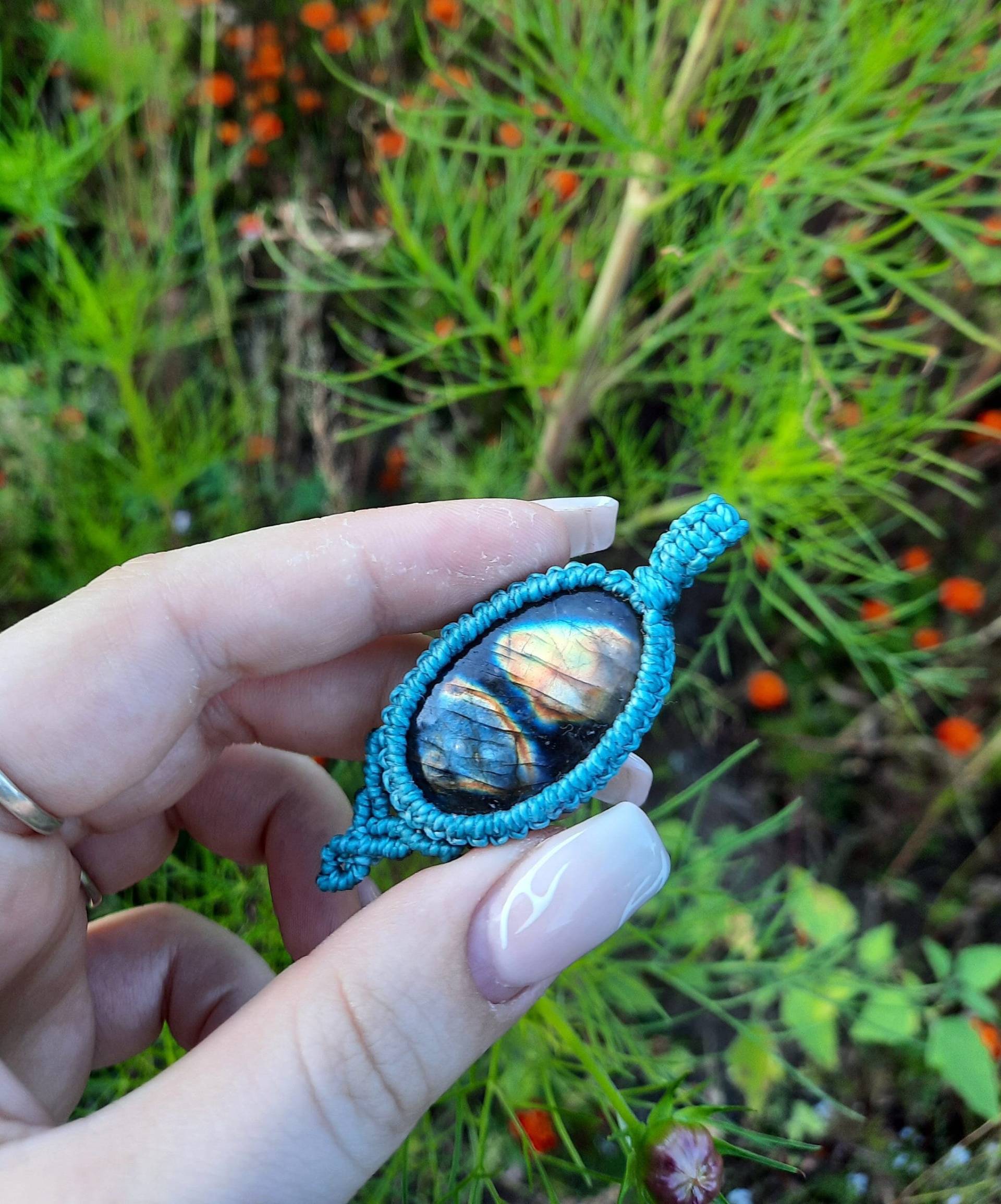 Labradorit Makramee Kette, Edelsteinschmuck, Spiritueller Schmuck von MysticGemJewelryy