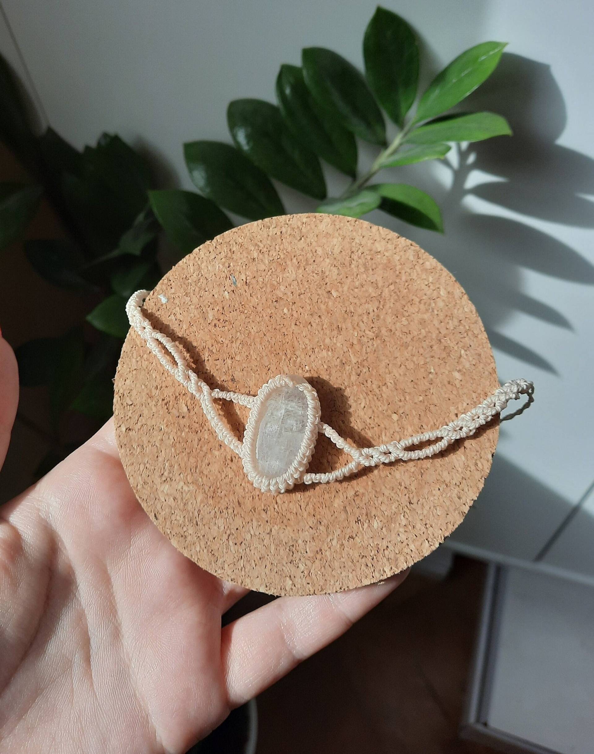 Mondstein Makramee Collier, Kristall Schmuck von MysticGemJewelryy