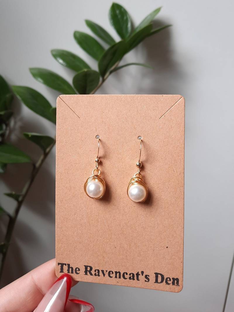 Perle Ohrringe Gold Perle Ohrringe Gold von MysticGemJewelryy
