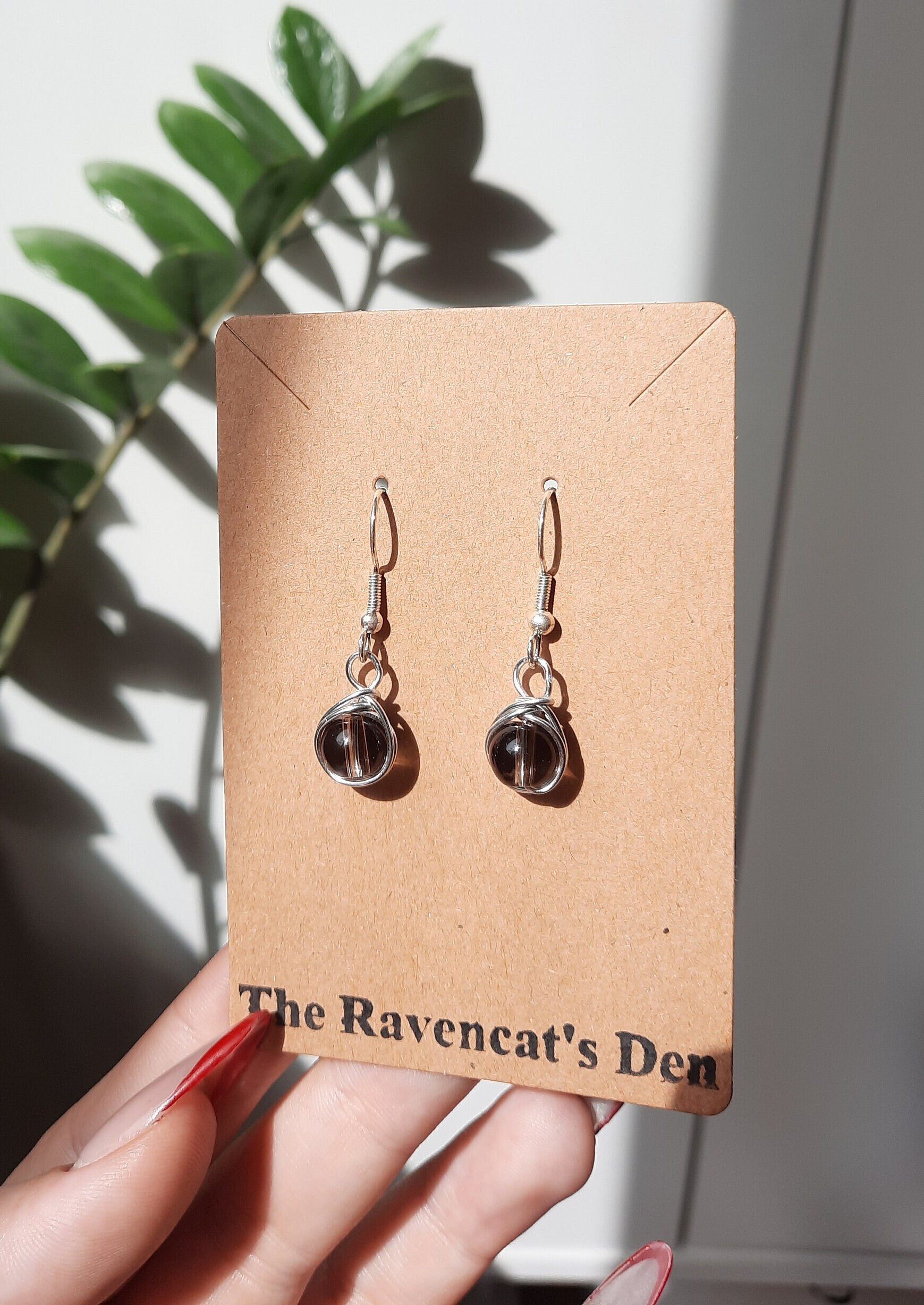 Rauchquarz Kristall Ohrringe Silber von MysticGemJewelryy