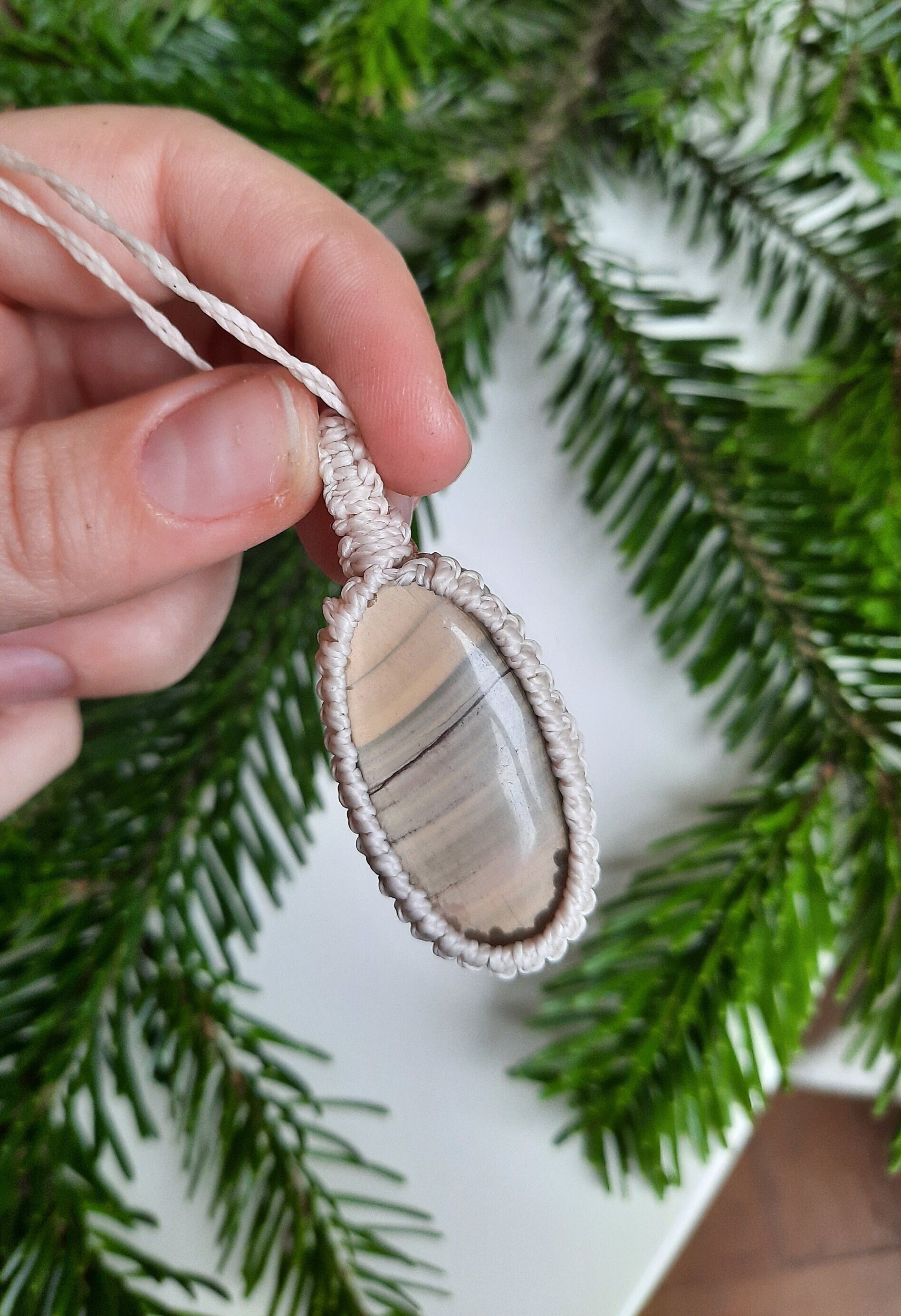 Regenbogen Fluorit Makramee Kette von MysticGemJewelryy