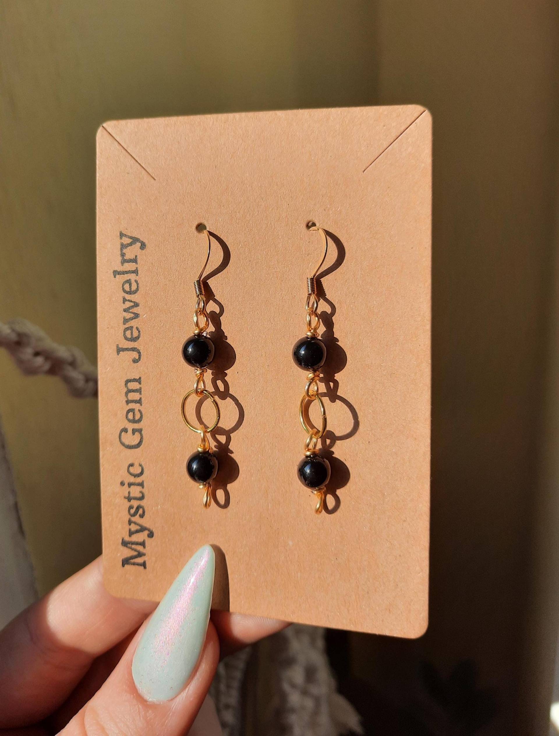 Turmalin Gold Doppel Ohrringe, Drahtschmuck, Edelsteinschmuck von MysticGemJewelryy