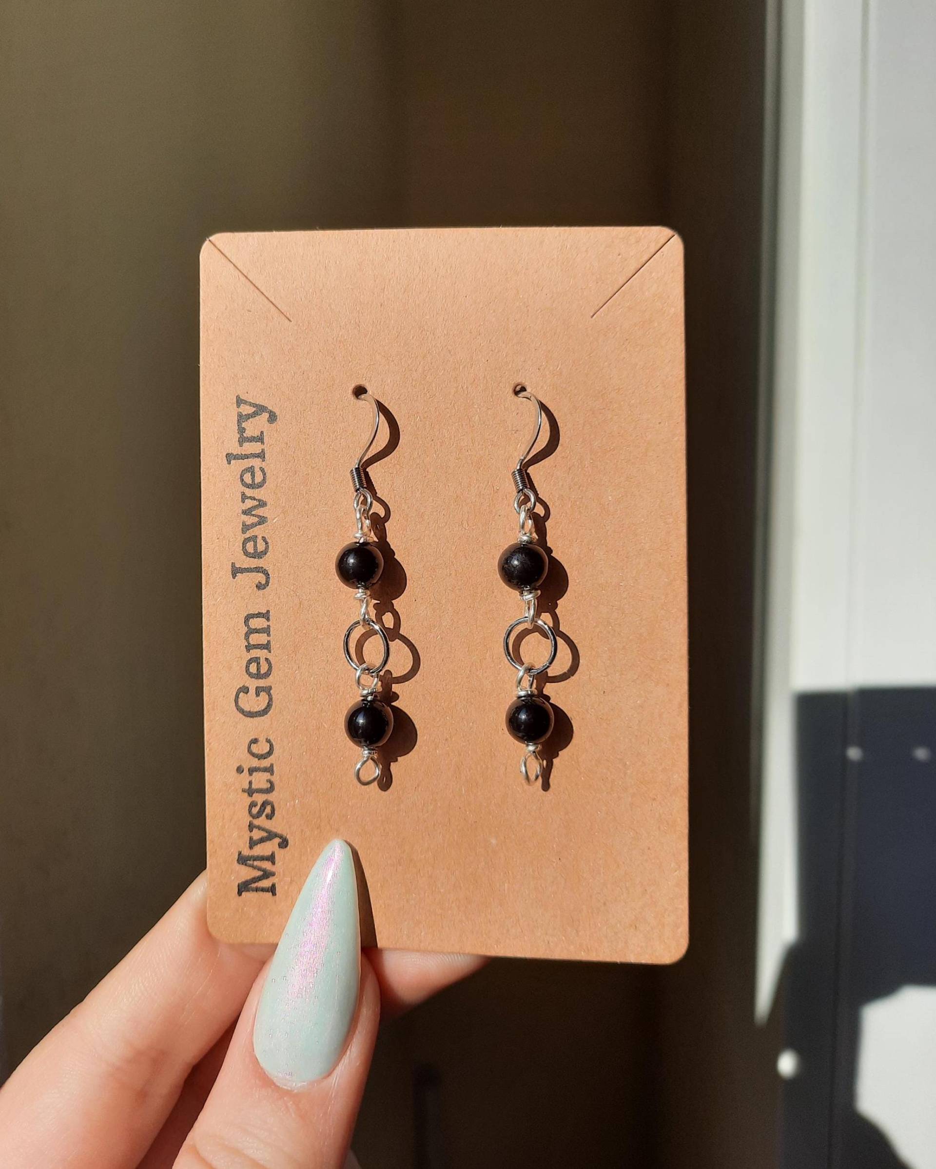 Turmalin Silber Doppel Ohrringe, Drahtschmuck, Edelsteinschmuck von MysticGemJewelryy