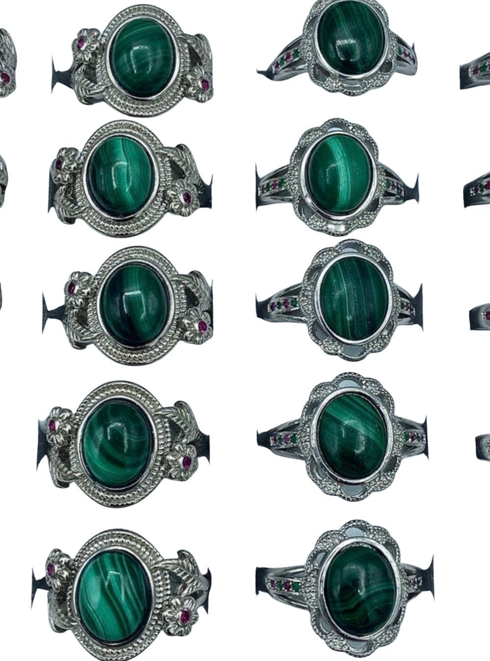 Malachit Ringe, Natürliche Echte Kristall Größenverstellbare/Verstellbare Versilbert, Ringe Malachit Ringe, Natürliche Echte Kristall Größenverstellbare/Verstellbare Versilbert, Ringe von MysticGroveCrystals