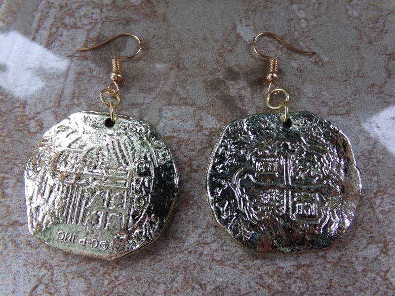 Goldfarbene Münzen Ohrringe Halloween St. Patrick's Day Schmuck von MysticMerchantGifts