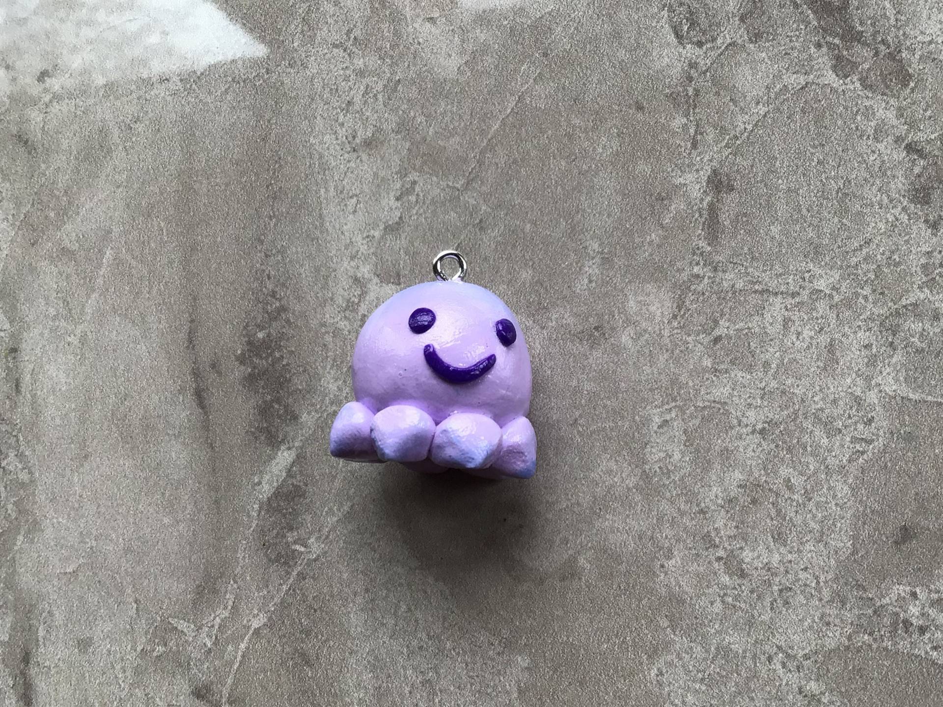 Kawaii Palmer Clay Unglaublich Niedlicher Glänzender Lavendel Und Blauer Kleiner Oktopus Anhänger Oder Charm von MysticMerchantGifts