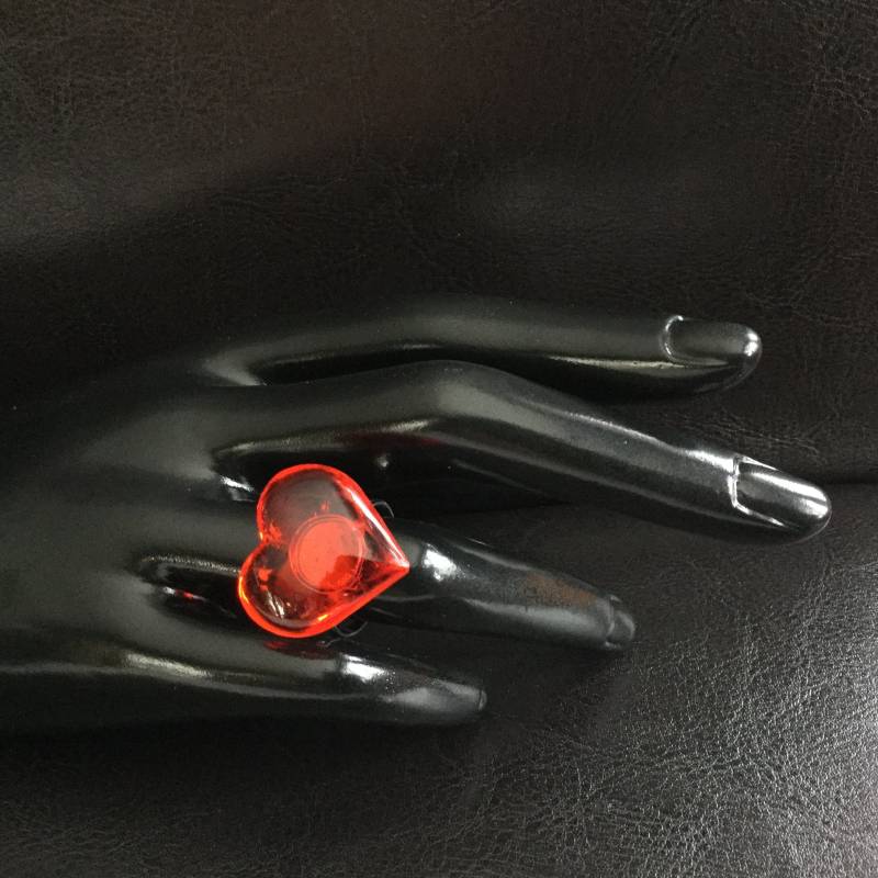 Klarer Roter Herz Verstellbarer Ring von MysticMerchantGifts