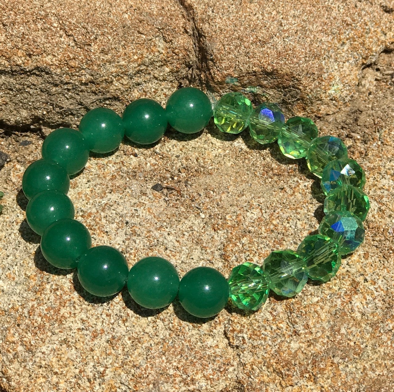 Grüner Aventurin & Kristall Armband Heilstein Schmuck Grüner Aventurin & Kristall Armband Heilstein Schmuck von MysticMoonCo777
