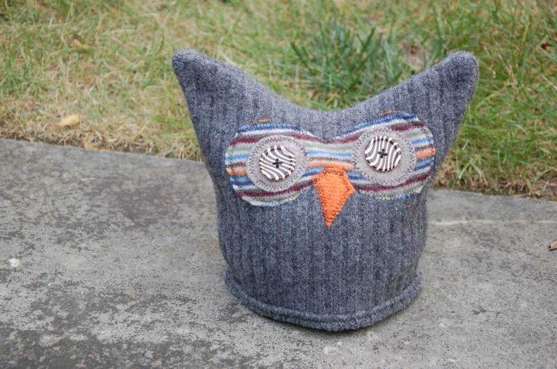 Upcycled Wollhut Gefilzte Eule von MysticMoor