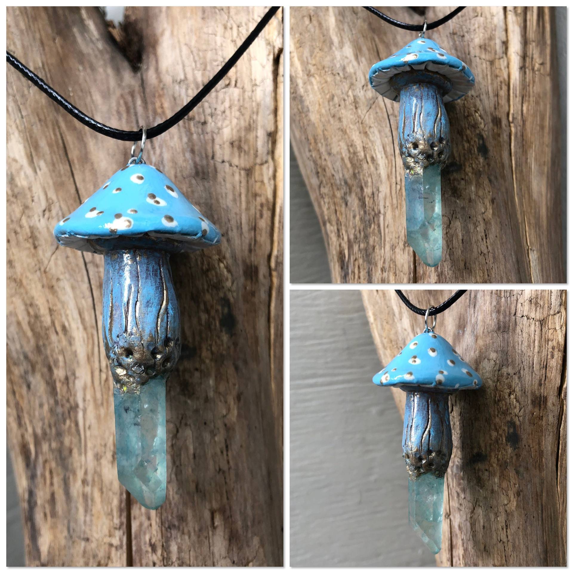 Blaugold Pilzkristall Quarz Festival Halskette Blaugold Pilzkristall Quarz Festival Halskette von MysticMunchkinArt