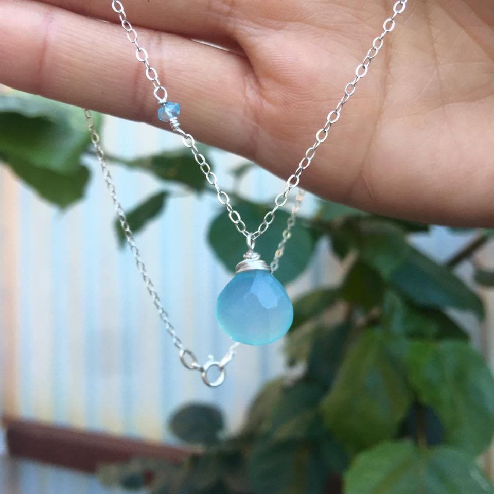 Aqua Blue Chalcedonkette Aqua Blue Chalcedonkette von MysticRebelShop