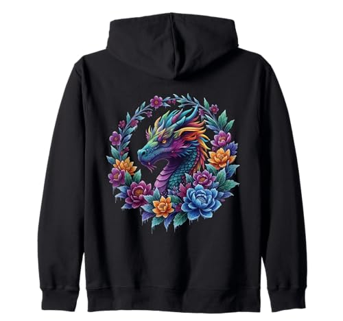 Bunte Blumendrache, Fantasie, Winterkunst, für Damen und Mädchen Kapuzenjacke Bunte Blumendrache, Fantasie, Winterkunst, für Damen und Mädchen Kapuzenjacke von Mystical Flowers Dragon Floral Fantasy Art Co.