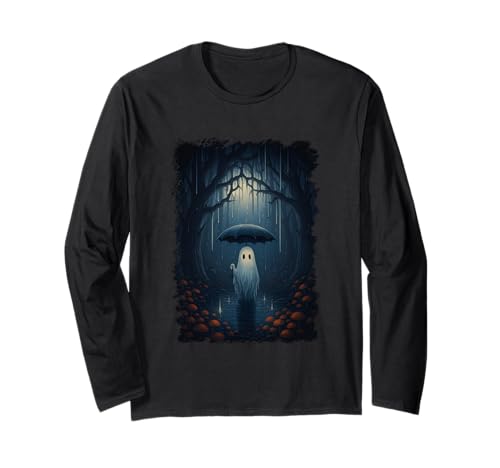 Geist im Regen unter dem Regenschirm Langarmshirt Geist im Regen unter dem Regenschirm Langarmshirt von Mystical Forest Ghost Umbrella