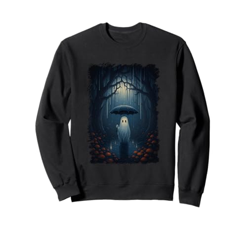 Geist im Regen unter dem Regenschirm Sweatshirt Geist im Regen unter dem Regenschirm Sweatshirt von Mystical Forest Ghost Umbrella