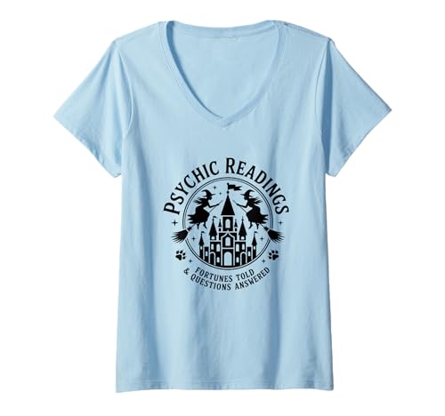 Damen Psychic Readings Fortunes Told: Beantwortete Fragen T-Shirt mit V-Ausschnitt Damen Psychic Readings Fortunes Told: Beantwortete Fragen T-Shirt mit V-Ausschnitt von Mystical Psychic Unicorn Castle Magic