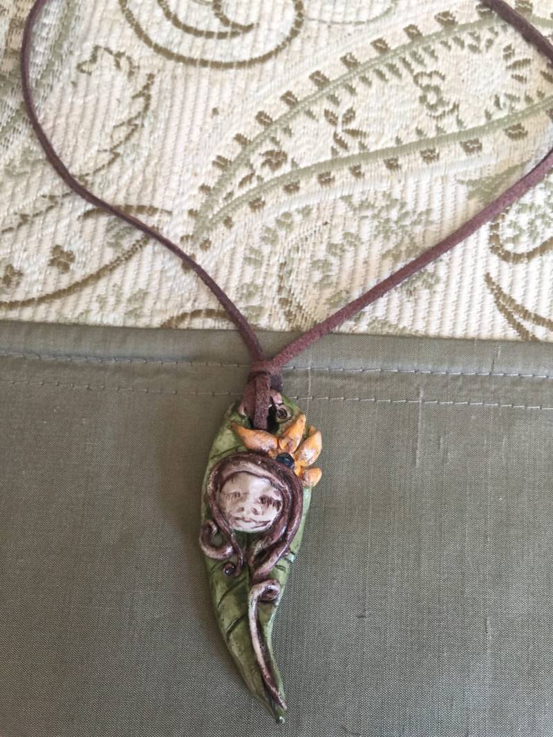 Anhänger Blume Blatt Pixie Raw Rough Natural Woodland Anhänger Blume Blatt Pixie Raw Rough Natural Woodland von MysticalMoonGift