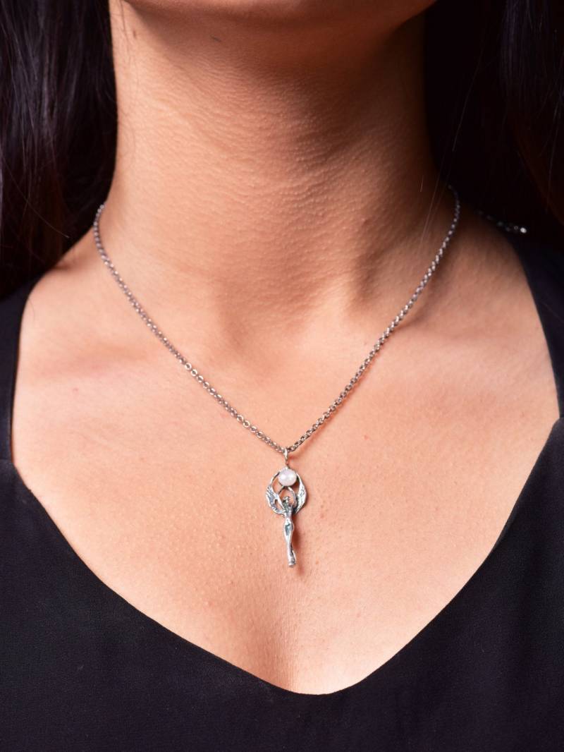 Regenbogen Mondstein Silber Halskette Schmuck Natürliche Kette Anhänger von MystiqueBelle