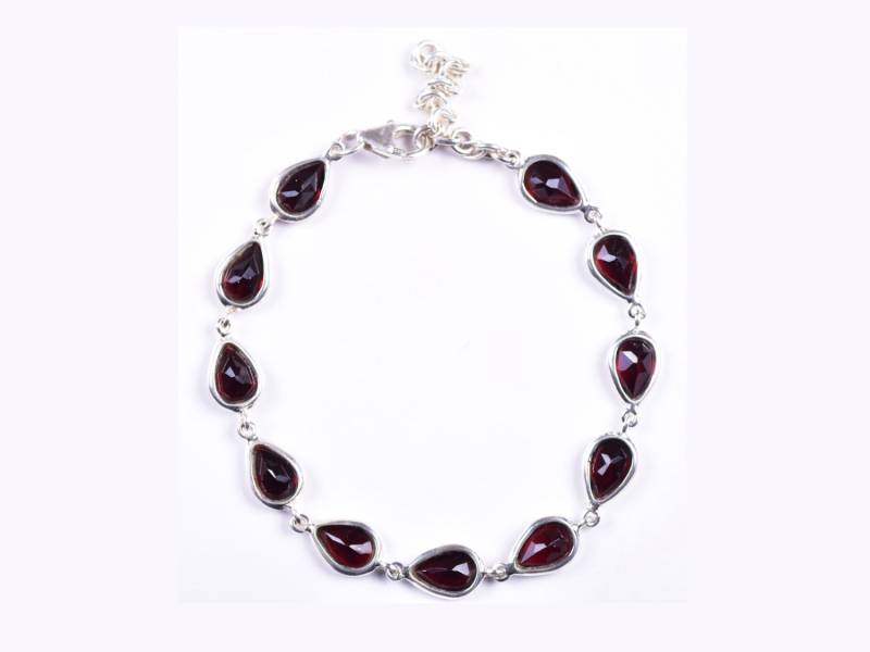 Rote Granat Armband Silberschmuck Sterling Silber Edelstein Tennisarmband Natürliche Stein von MystiqueBelle